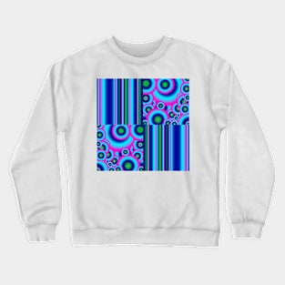 Blue Lilac Gradients Mandala And Stripes Crewneck Sweatshirt